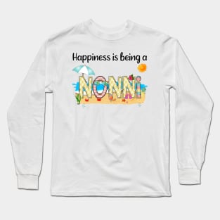 Happiness Is Being A Nonni Summer Beach Happy Mother's Long Sleeve T-Shirt